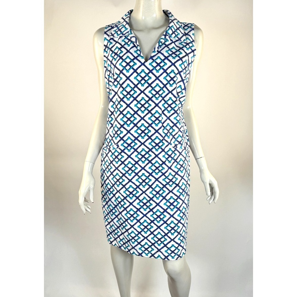 KATHERINE Way St. Regis V-Neck Dress Women XL EUC $182 Golf‎ Sleeveless Stretch